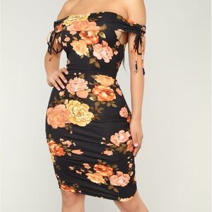 Floral Dress Off the Shoulders Fashion Nova Short Summer Dress